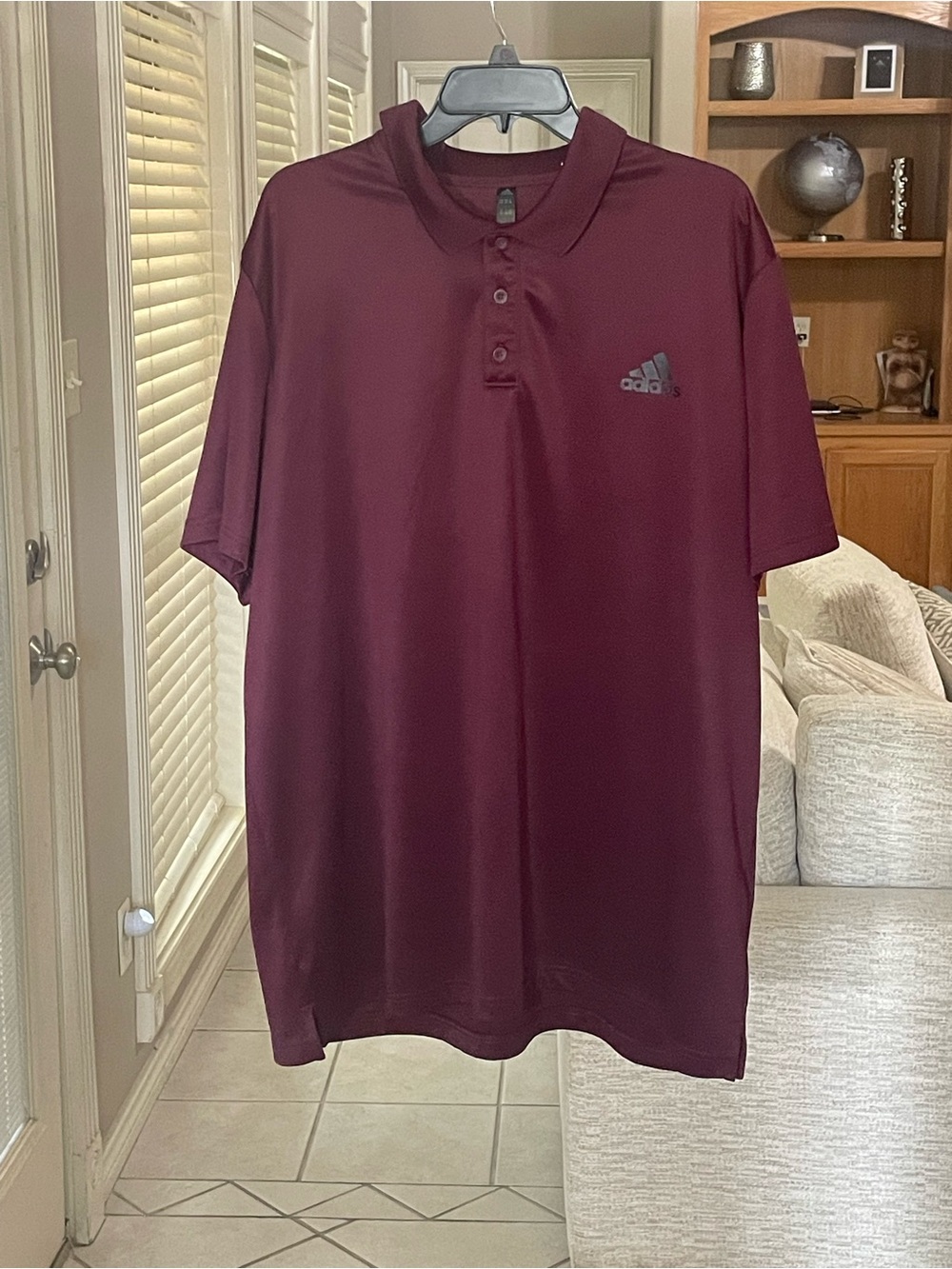 Adidas Men's Golf Polo Shirt Size XXL Maroon ClimaCool Performance - Picture 1 of 12